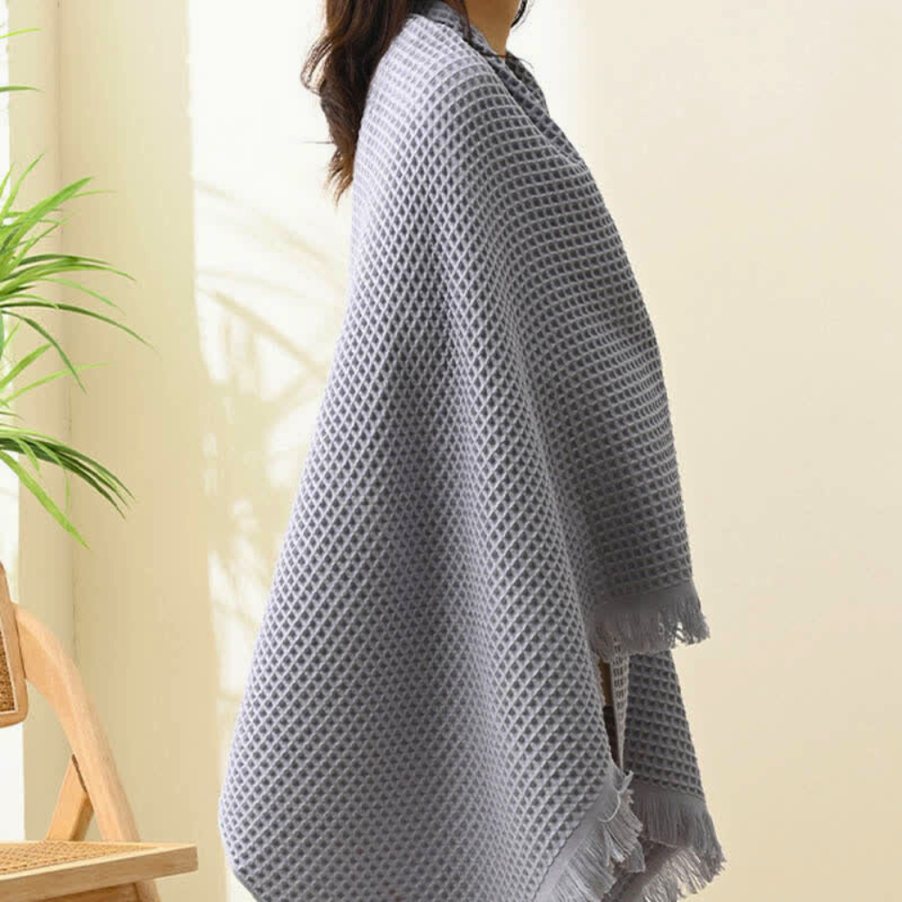 Luxurious Cotton Waffle Bath Towel & Shawl