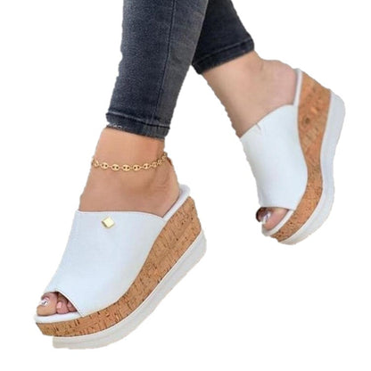 Slide-On Sandals for Women with Wedge Platform Design
