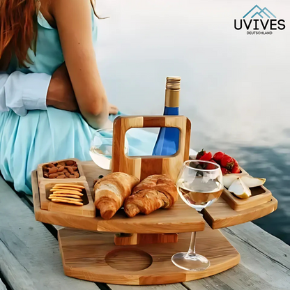 Portable Wine Table for Outdoor Use – Stylish Picnic Companion