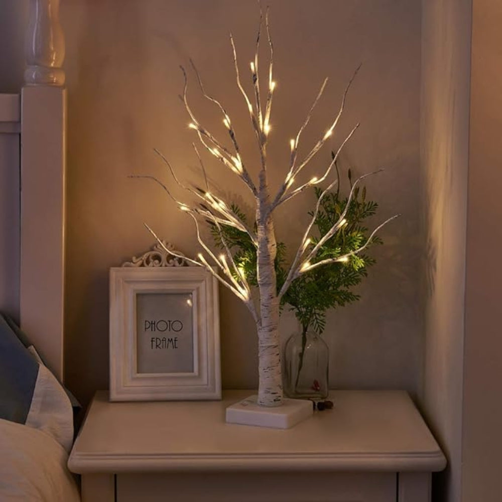 Serene Birch LED Illuminated Tree Decoration
