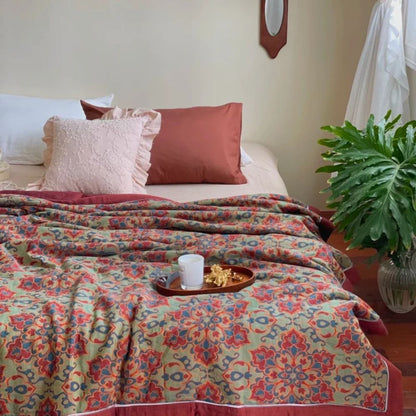Charming Blossom Cotton Summer Throw Blanket