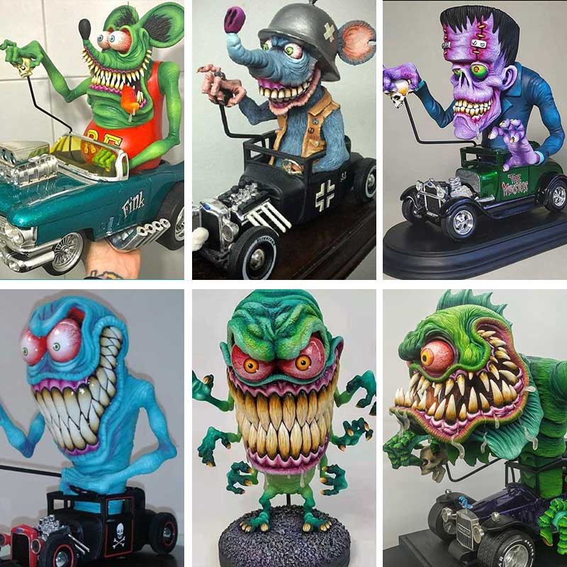 Large Monster Figurines with Open Mouth - Decorative Statues