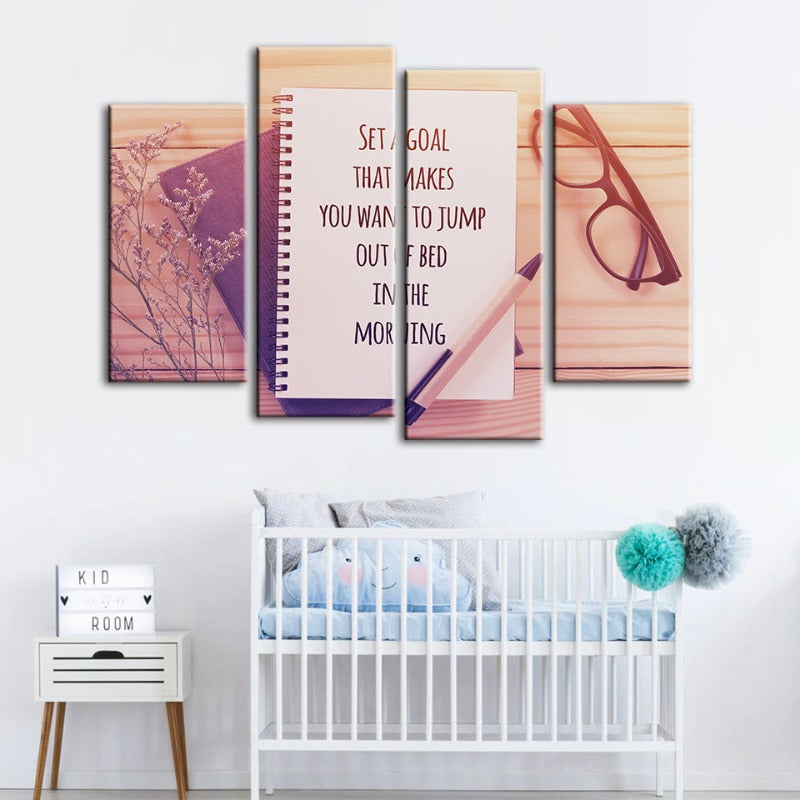 Set of 4 Motivational Canvas Art – Uplifting Wall Decor