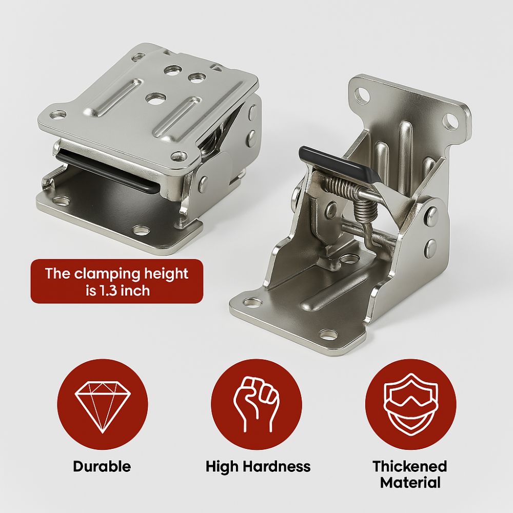 SpaceSaver Adjustable Hinges | Self-Locking 90° Mechanism