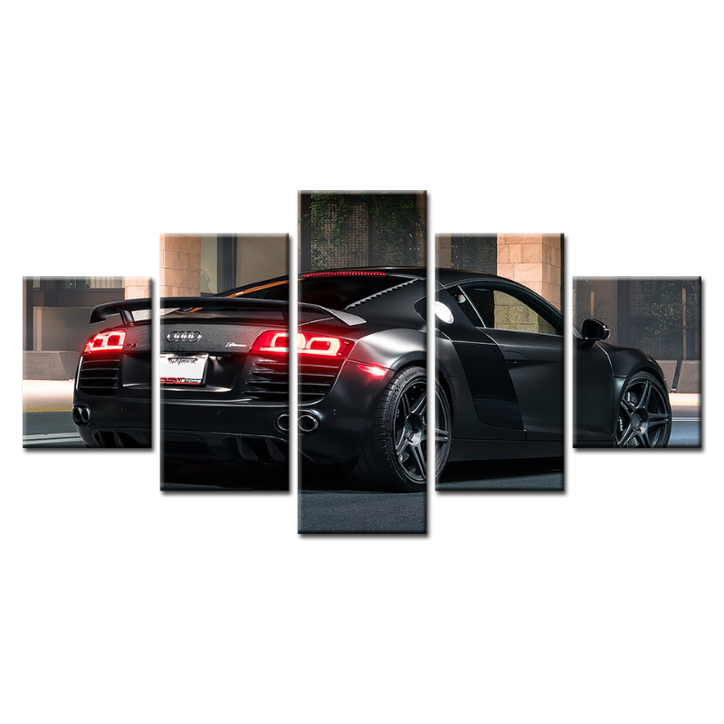 Stylish 5-Piece Black Car Canvas Art for Modern Spaces