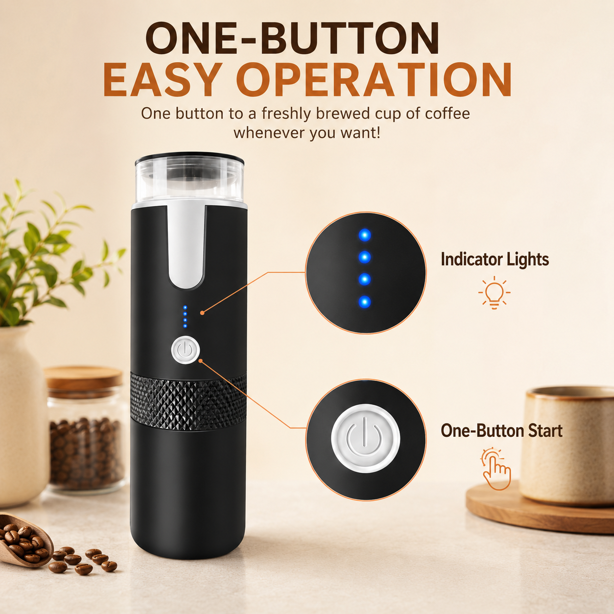 Espresso Machine for Ground Coffee and Capsules – Portable Design