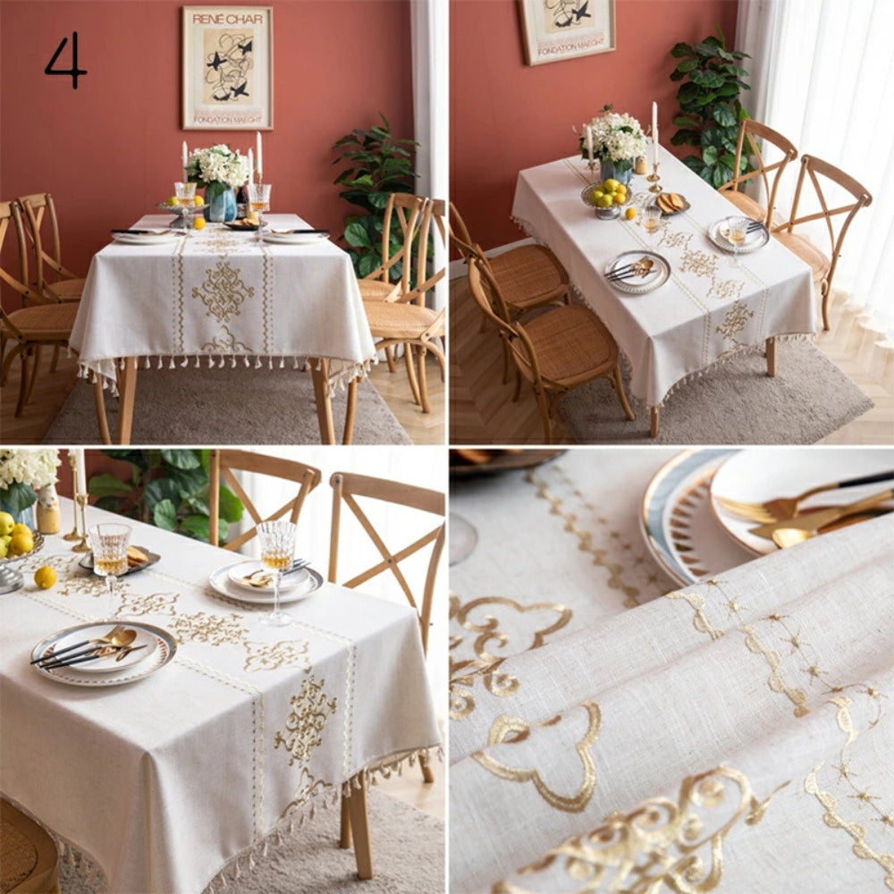 Elegant Embroidered Table Cover for Stylish Dining