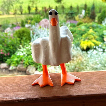 Quirky Duck Figurine with Playful Gesture
