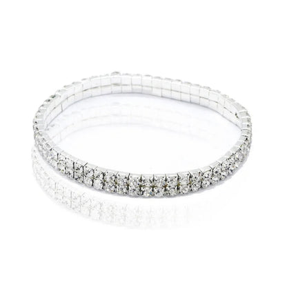 Rhinestone-Embellished Silver Anklet Bracelet – Foot Jewelry Chain