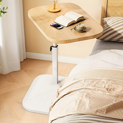 Wooden Side Table with Metal Frame – Adjustable Comfort Design