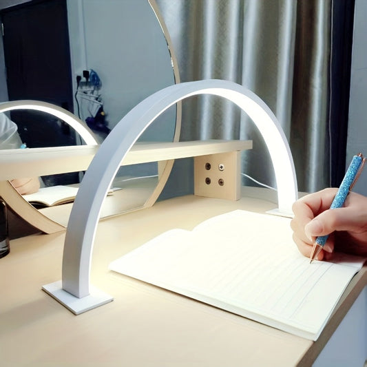 Modern USB Dimmable Desk Lamp in Crescent Moon Design for Office