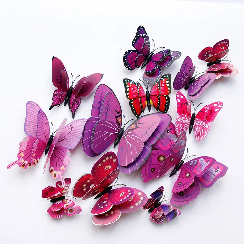Magnetic 3D Butterfly Wall Stickers Set | 12 Pieces | Double Layered