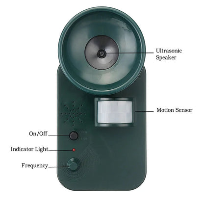 Outdoor Ultrasonic Animal Repeller for 5000sqft Protection