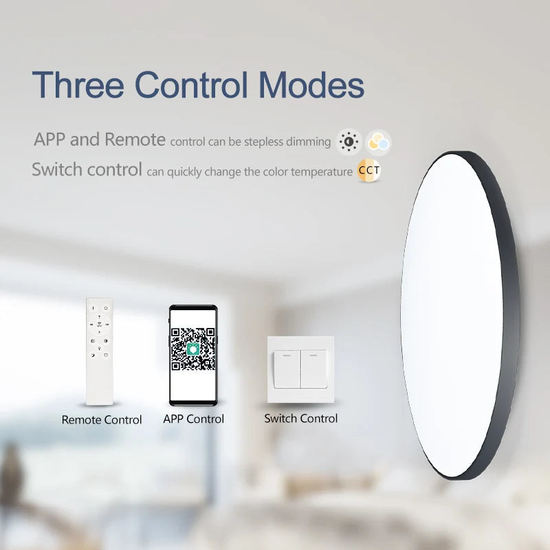 Smart 36W/50W LED Ceiling Light – Dimmable with Remote & App Control