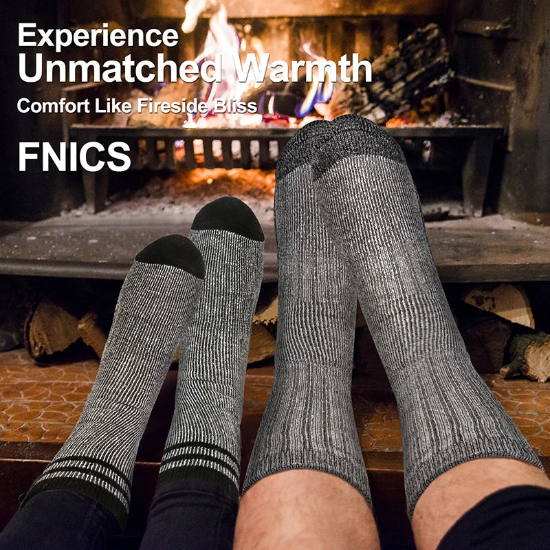 3-Pack of Thick Warm Merino Wool Socks | Durable, Breathable | Great for Work, Hiking & Outdoor Use