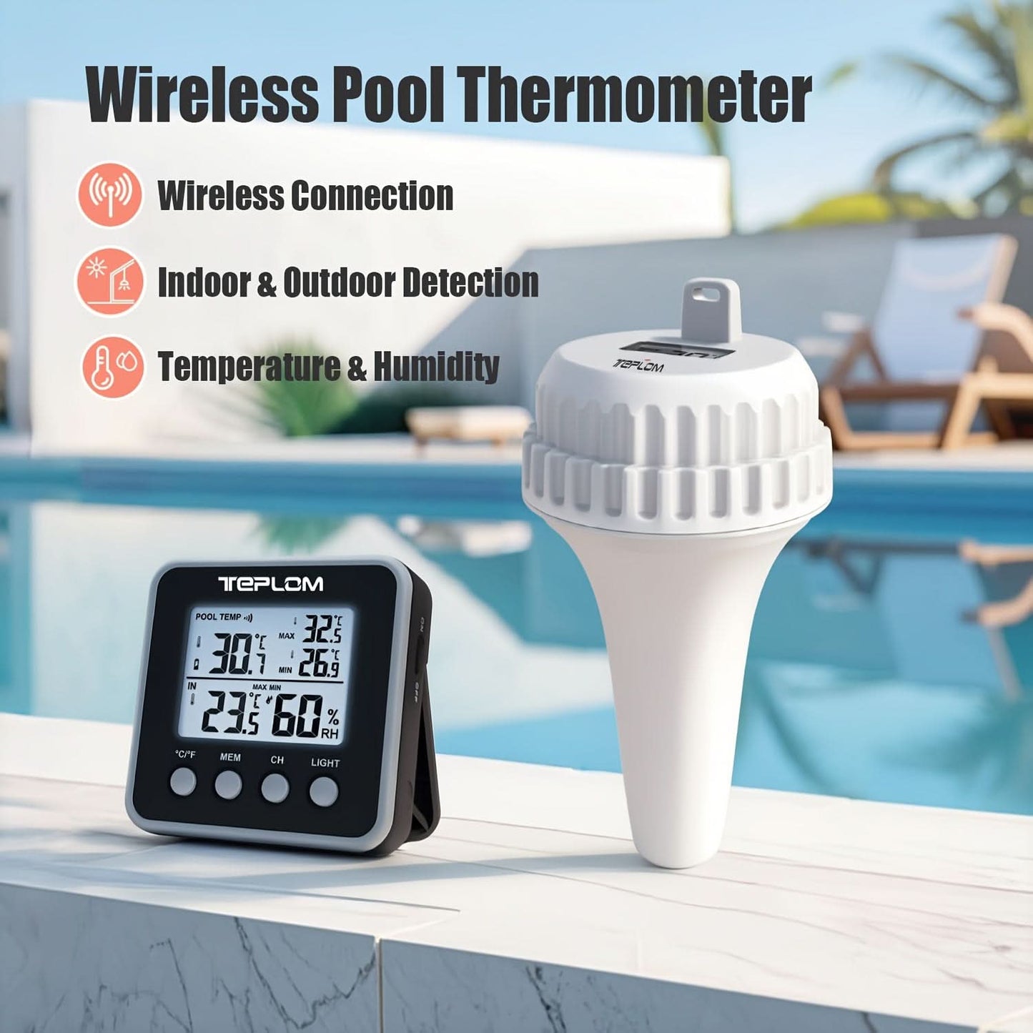 Wireless Thermometer for Swimming Pools