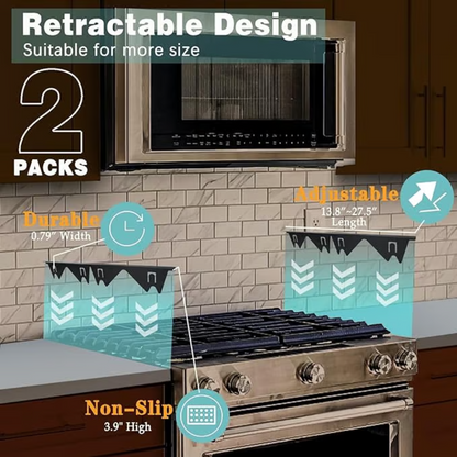 Adjustable Kitchen Gap Covers - 2-Pack | Mess-Free Cooking