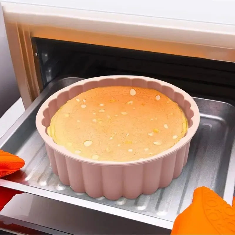 Round Silicone Cake Mold with Sunflower Design | Heat Resistant | 20x20x6 cm