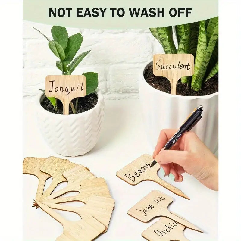 Reusable Wooden Plant Care Labels – Never Forget Your Plants