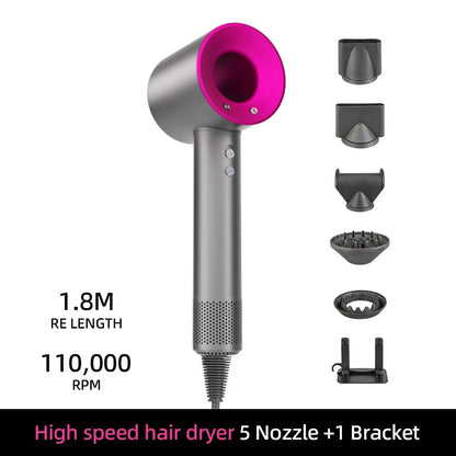 Ion Hair Dryer with Smart Temperature Control – 200 Million Negative Ions – 110,000 RPM