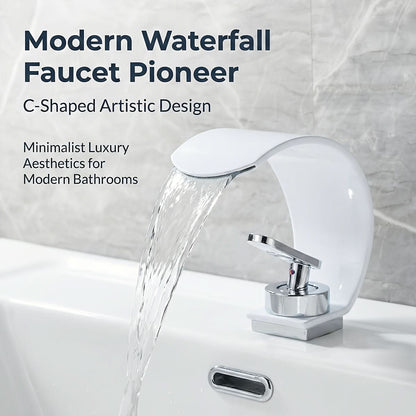 Mirror Basin Faucet with Waterfall Stream Design