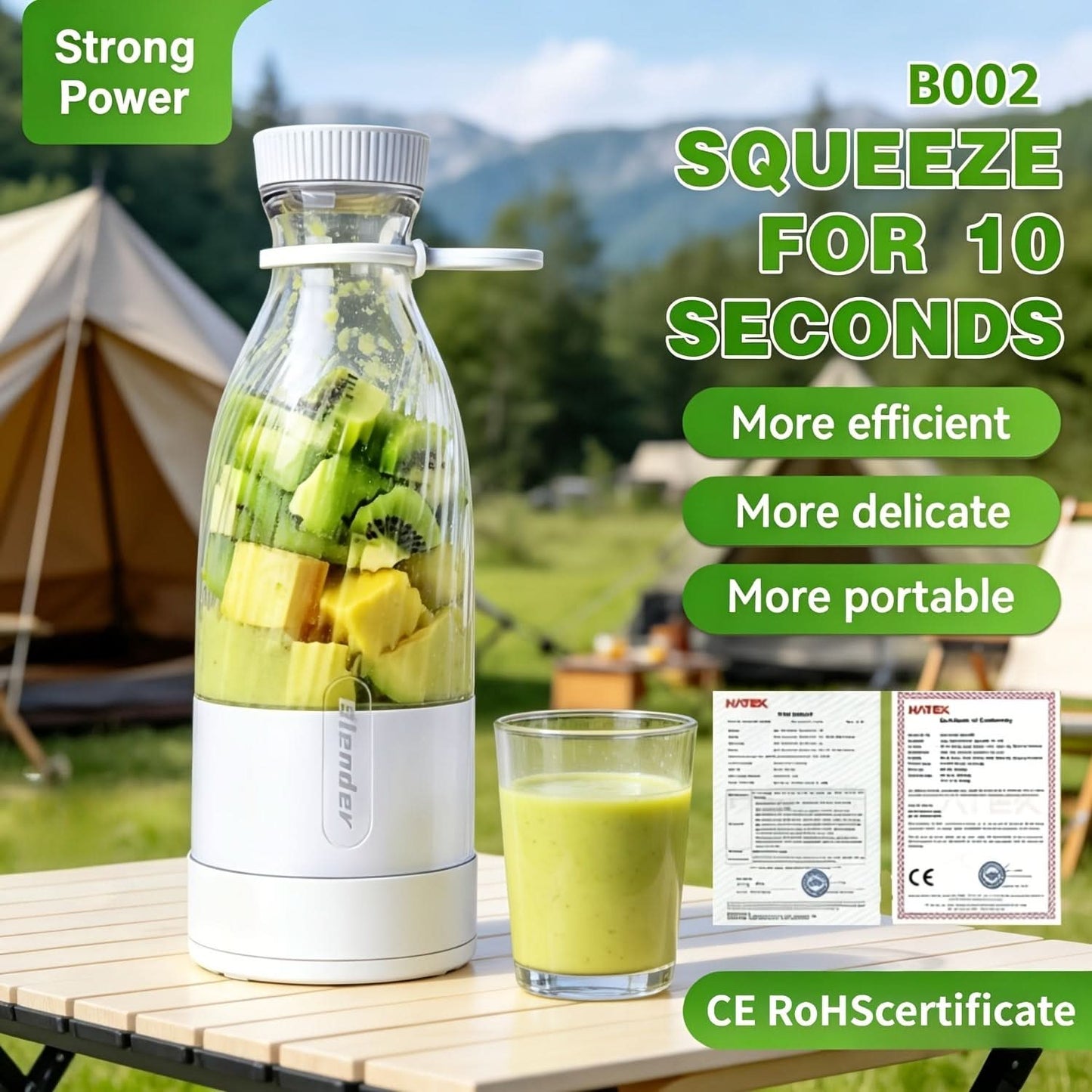 Portable Rechargeable Blender for Juicing on the Go