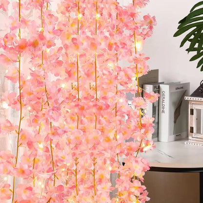 Cherry Blossom LED String Lights | 20 Bulbs | Romantic Bedroom & Party Decor