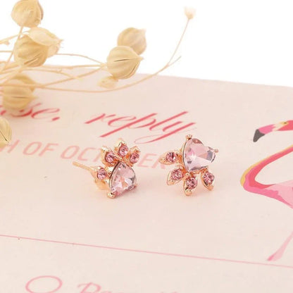 Adorable Cat Paw Charm Earrings