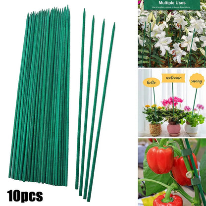 Bamboo Plant Stakes Set of 10 - 40 cm Green Garden Support