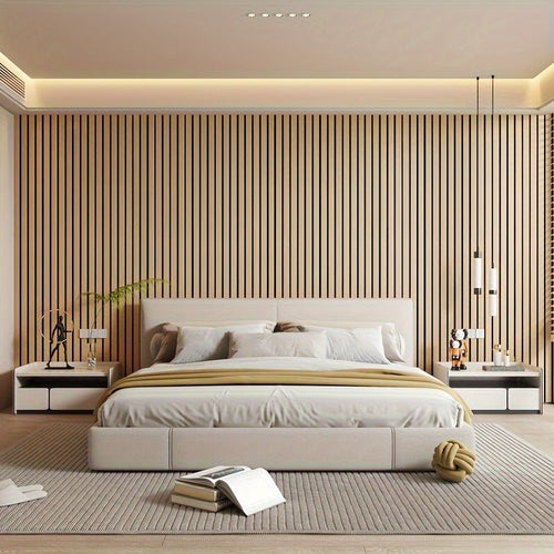 Self-Adhesive 3D PVC Wall Panels in Wood Look with Texture - Easy Installation for Home Renovation
