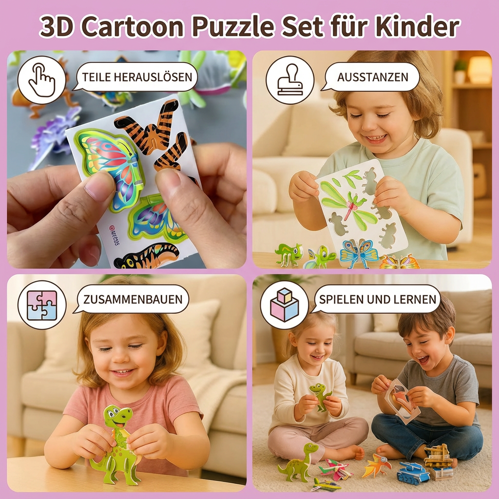 3D Cartoon Puzzle Collection for Kids