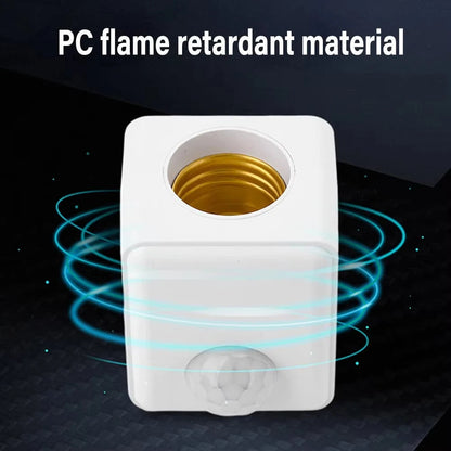 E27 Light Socket with Motion Sensor | PIR Infrared Detection | Adjustable LED Holder 85–265V | Energy Efficient