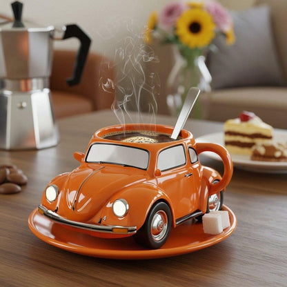 Ceramic Coffee Mug with Retro Car Design – Unique 3D Style for Beverages
