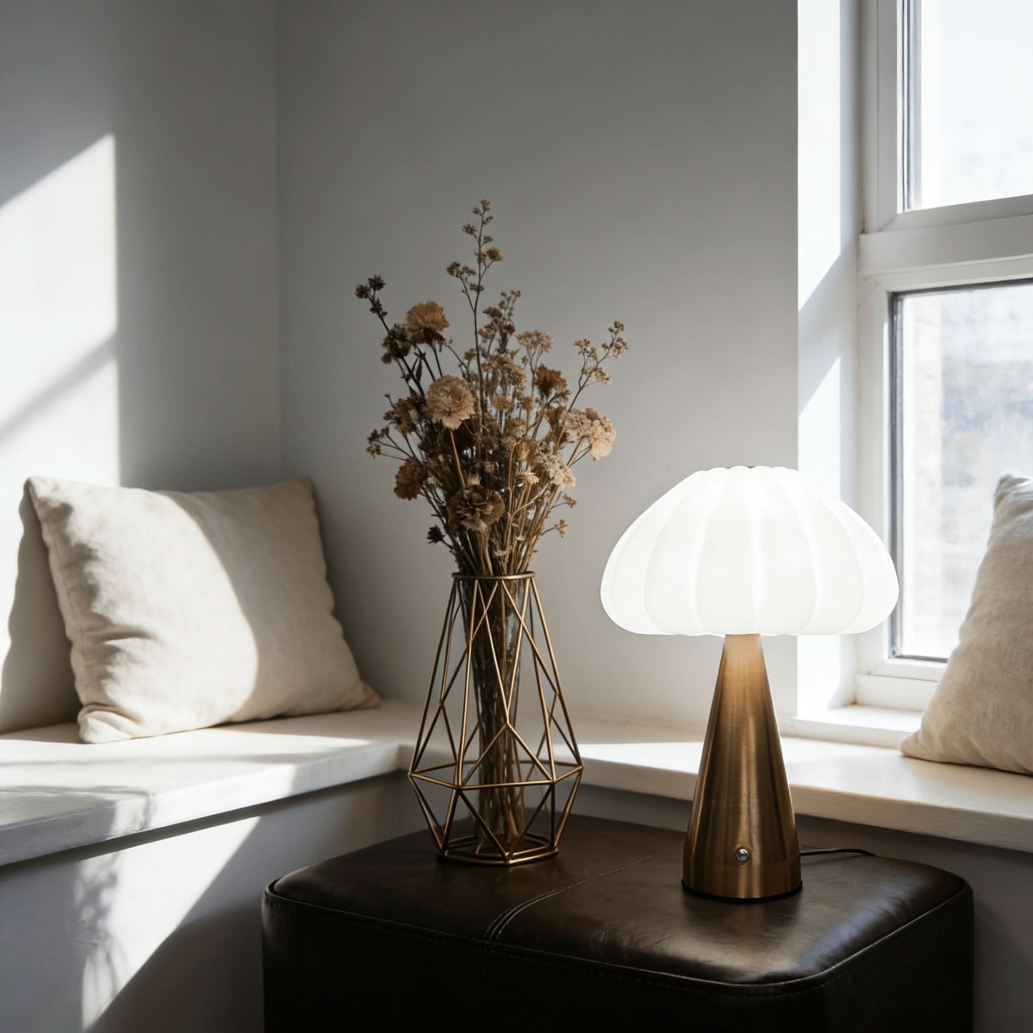 Elegant Night Lighting Table Lamp with Umbrella Design