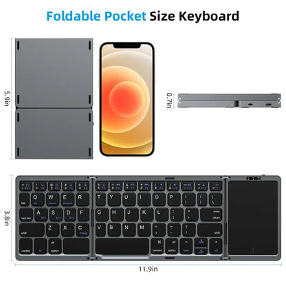 Compact Bluetooth Keyboard with Integrated Touchpad