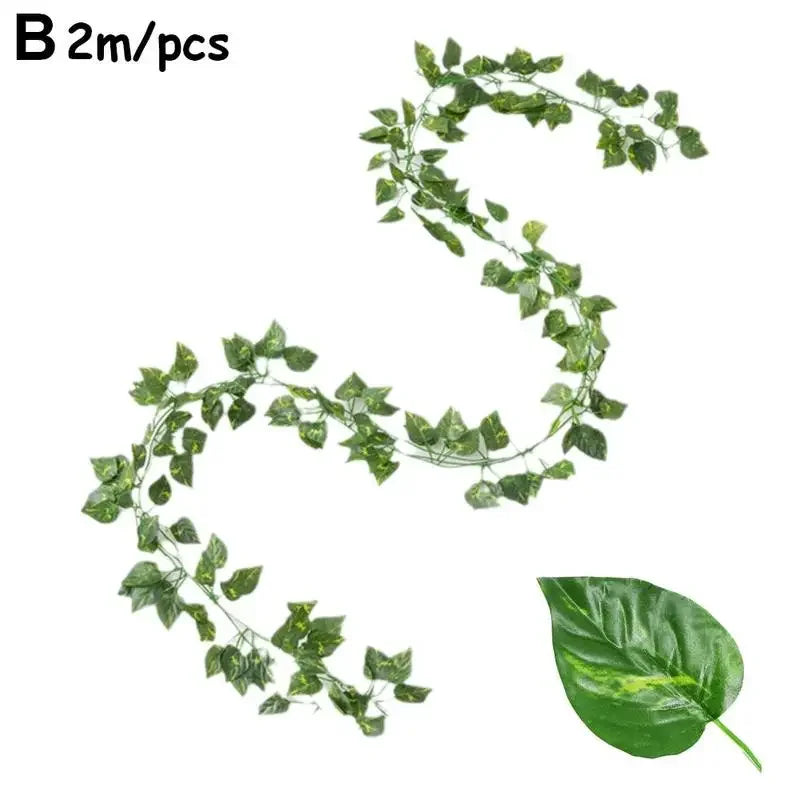Artificial Ivy Vine | 2 m Hanging Garland | Silk Leaves for Home and Wall Decor