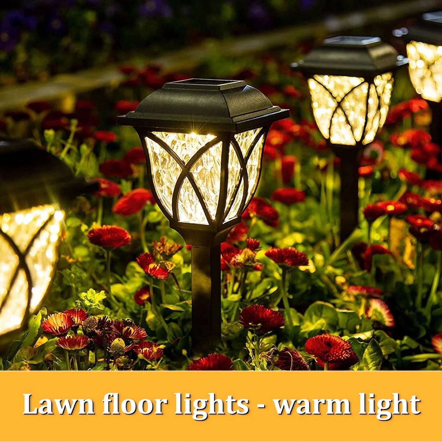 Solar LED Garden Lights | 2-Pack | IP44 Waterproof | Warm White for Lawns & Pathways