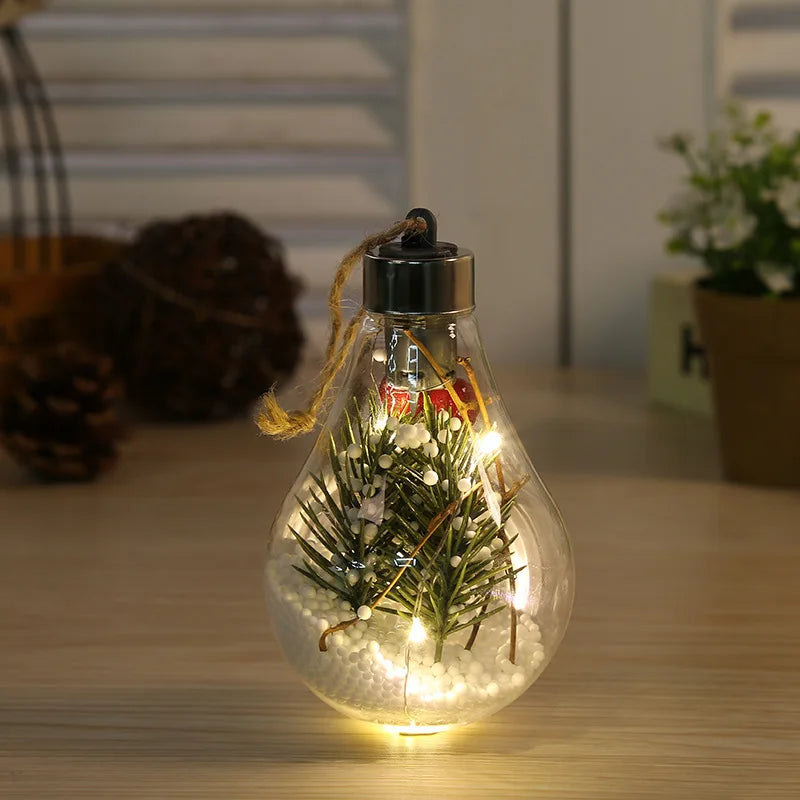LED Decorative Light with Transparent Leaf Ball Design - Warm White Glow for Christmas, Weddings & Parties