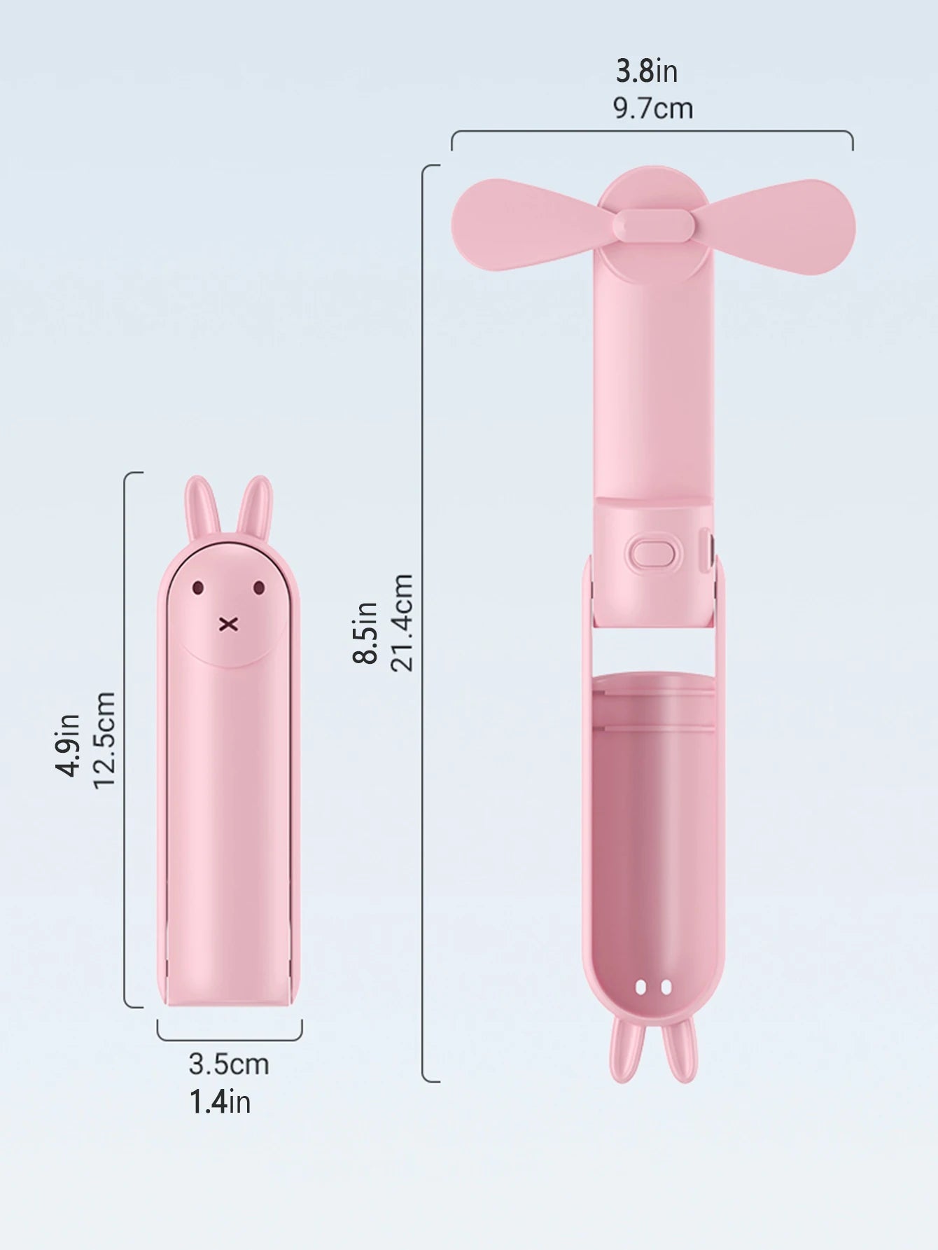 Compact Rechargeable Mini USB Desk Fan in Cartoon Style