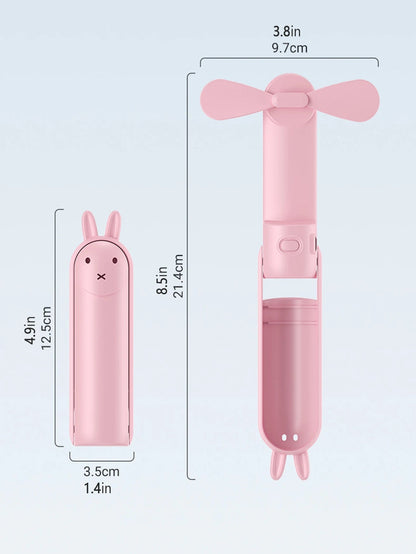 Compact Rechargeable Mini USB Desk Fan in Cartoon Style