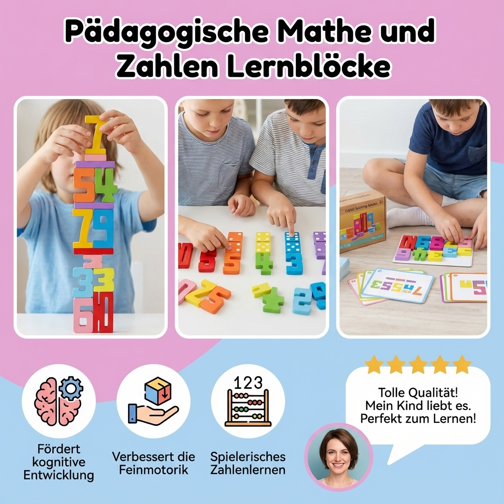 Educational Math and Number Learning Blocks