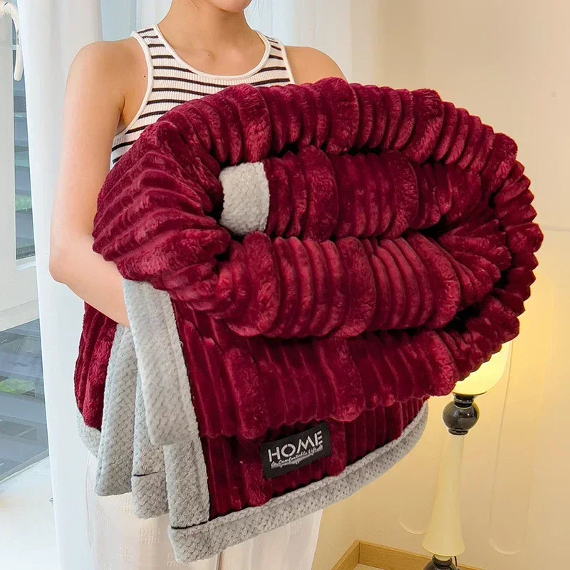 Cozy Coral Fleece Blanket | Thick and Warm | Soft on Both Sides