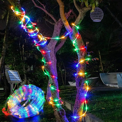 Solar-Powered Outdoor String Lights | 7–32 m Length | Waterproof | 8 Lighting Modes | Garden, Christmas & Party Decor