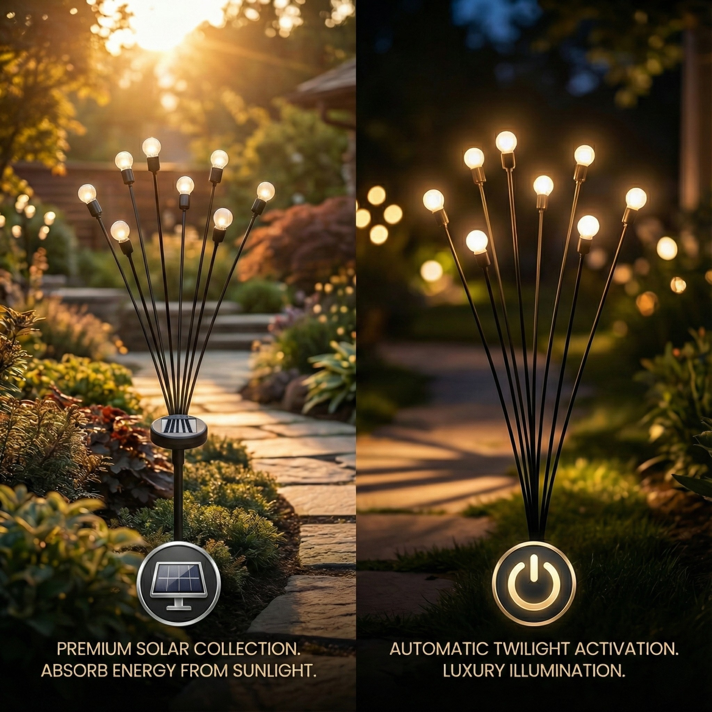 Luminous Solar Garden Lights with Starburst Glow | Eco-Friendly Outdoor Lighting