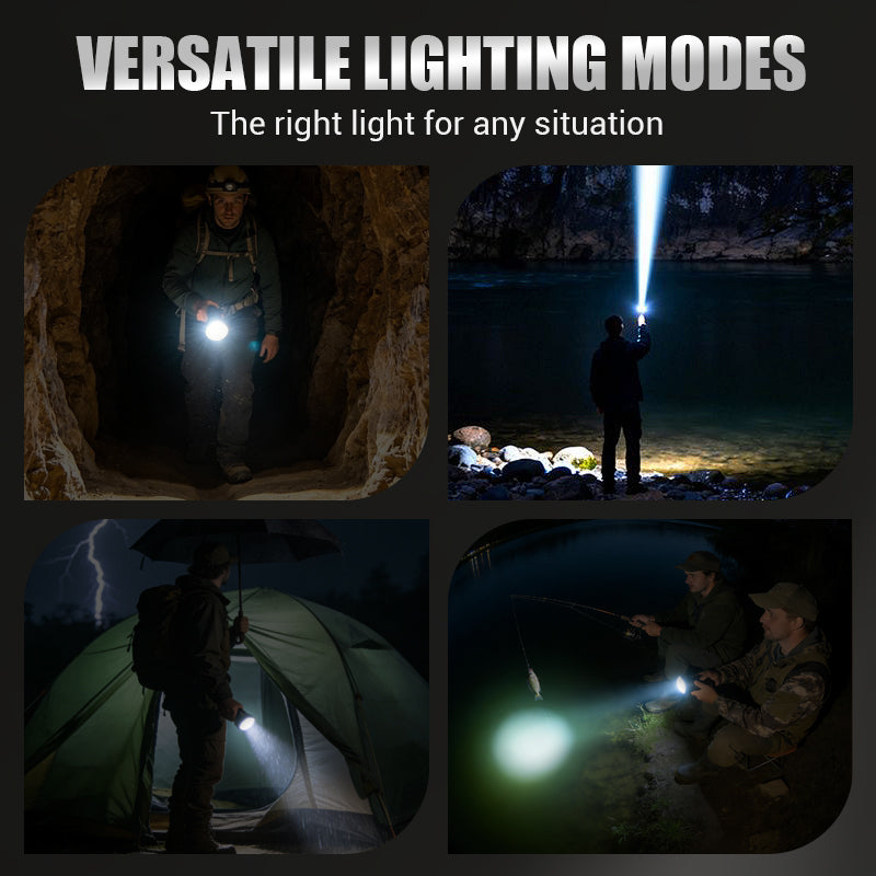 Valentine's Day Special: 50% Off! Multifunctional LED Flashlight with Zoom & Battery Indicator – Ultra Bright with Extended Range!