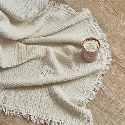 Chic Fringe Throw Blanket for Sophisticated Home Comfort