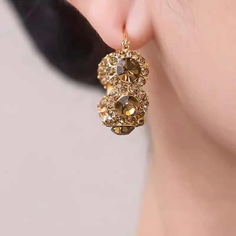 Elegant Gold-Plated Vintage French Earrings