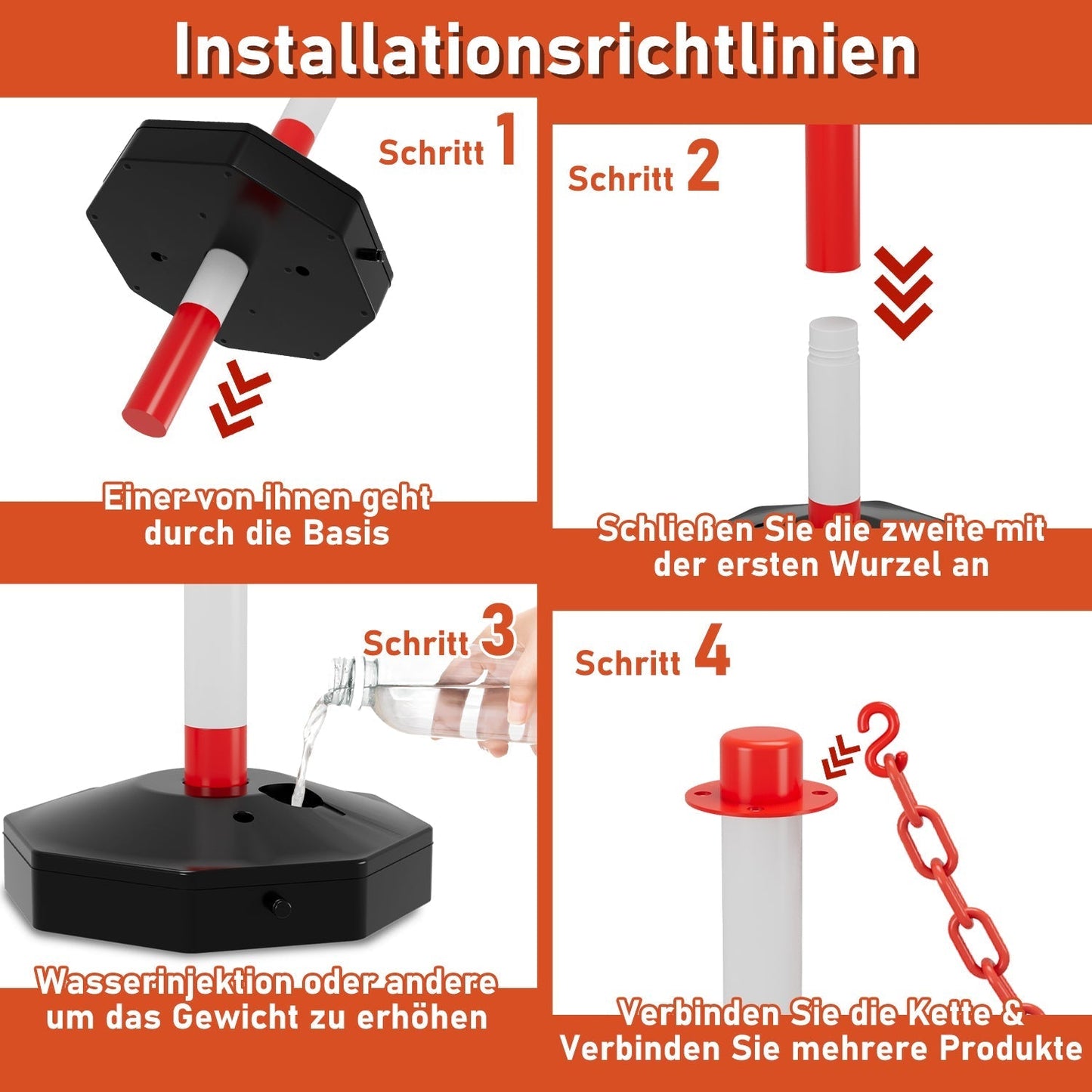 Chain Post with 1.4 m Length for Barrier Setup