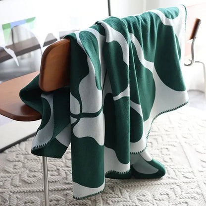 Jacquard Throw Blanket in Faux Cashmere – Cozy Nordic Style Couch Cover & Bedspread