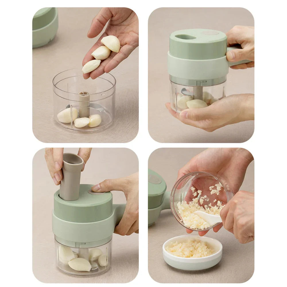 Effortless Manual Vegetable & Herb Chopper | Pull String Cutter